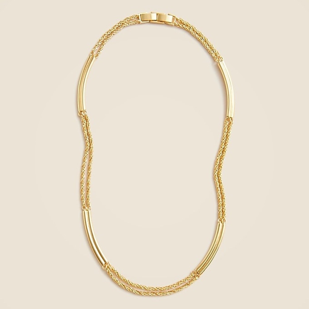 EUC jcrew Double-chain tag necklace & bracelet set